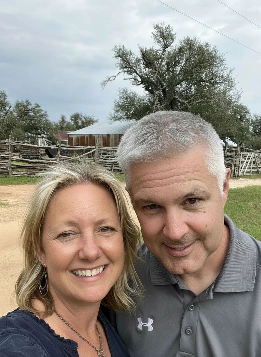Steve and Jennifer Frezon, owners of Willow Sky Ranch — Texas Hill Country wedding venue